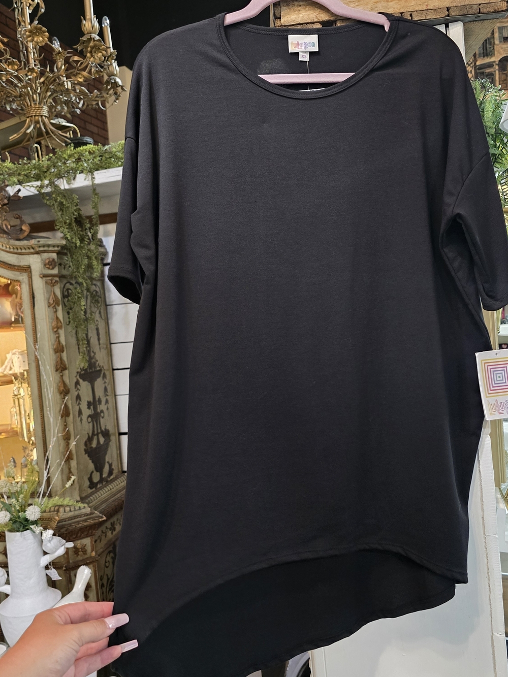 LuLaRoe Irma Black High-Low Tee.  Size XS